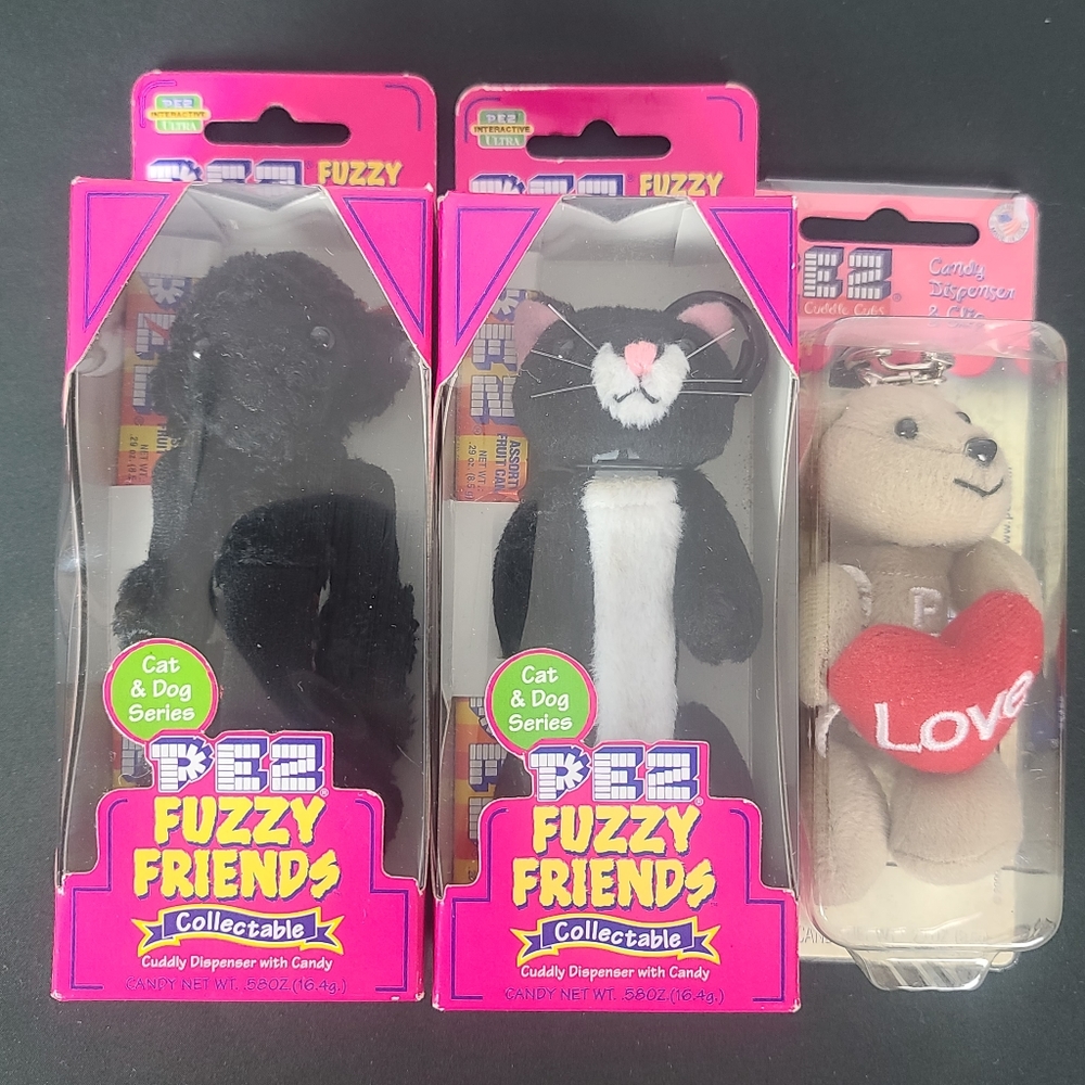 Pez Bundle Two Fuzzy Friends One Love Bear.